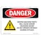 Signmission OSHA Danger, Moving Machine Parts Will Cause Crushing, 7in X 5in Decal, 7" W, 5" H, Landscape OS-DS-D-57-L-1452 - alternate 1